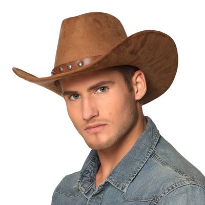 Cowboyhoed Nebraska suède look bruin Cowboyhoed Nebraska suède look bruin