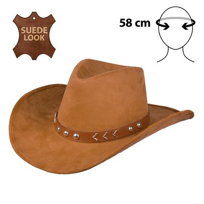 Cowboyhoed Nebraska suède look bruin