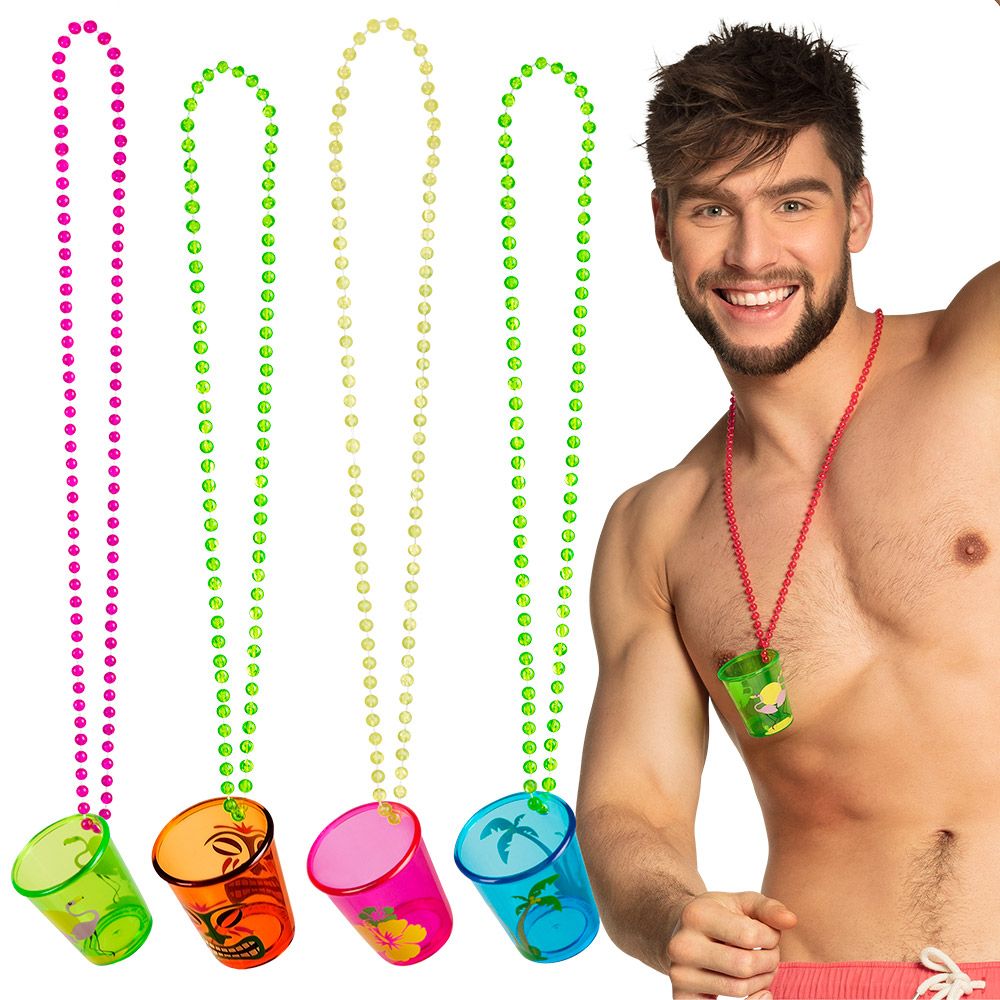 Ketting shotglaasje Hawaï Summer is magic Toppers Kamping Kitsch Foute party Ketting shotglaasje Hawaï Summer is magic Toppers Kamping Kitsch Foute party