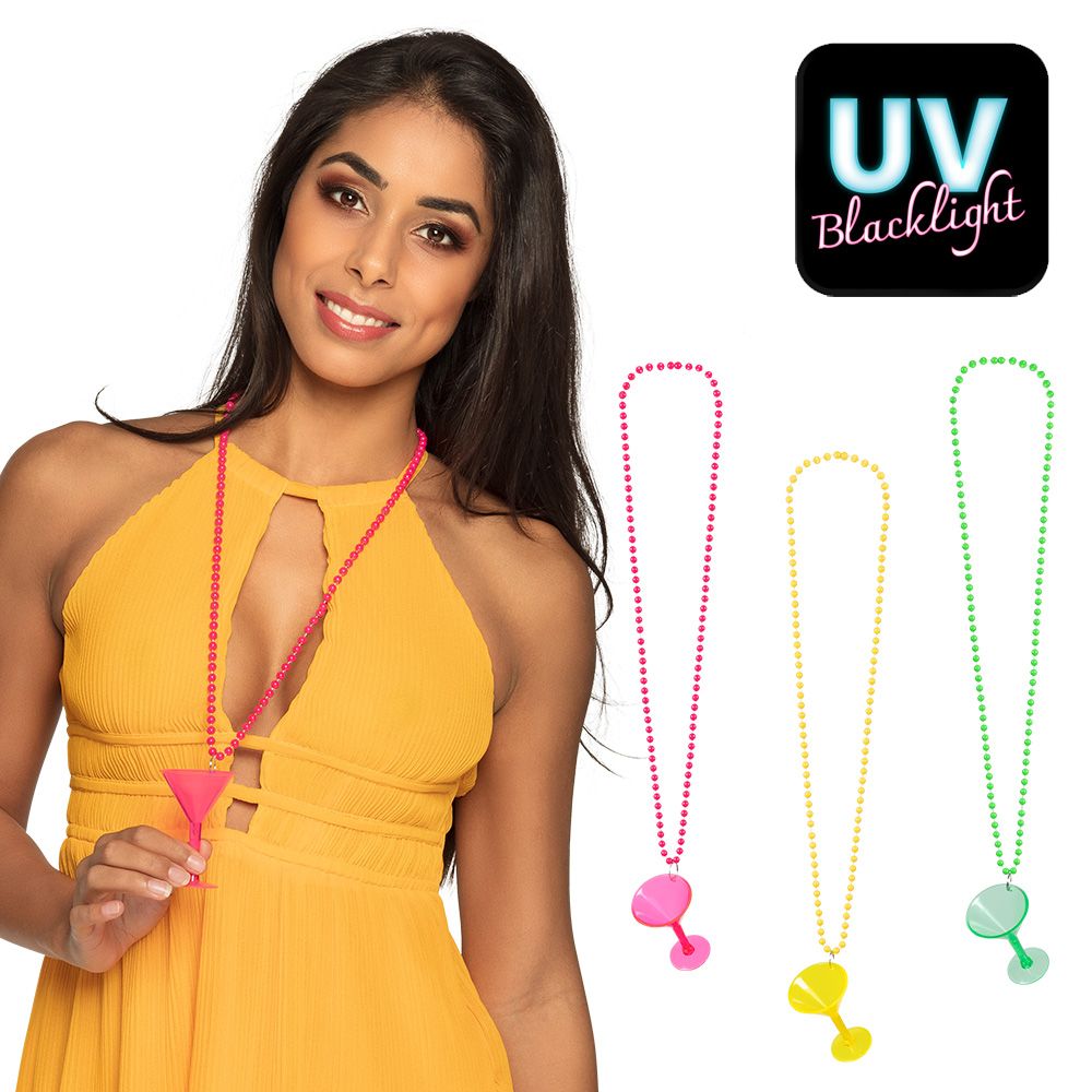 Ketting shotglaasje Cocktail Toppers Summer is Magic Foute Party Kamping Kitsch Neon Fluo UV Blacklights Ketting shotglaasje Cocktail Toppers Summer is Magic Foute Party Kamping Kitsch Neon Fluo UV Blacklights