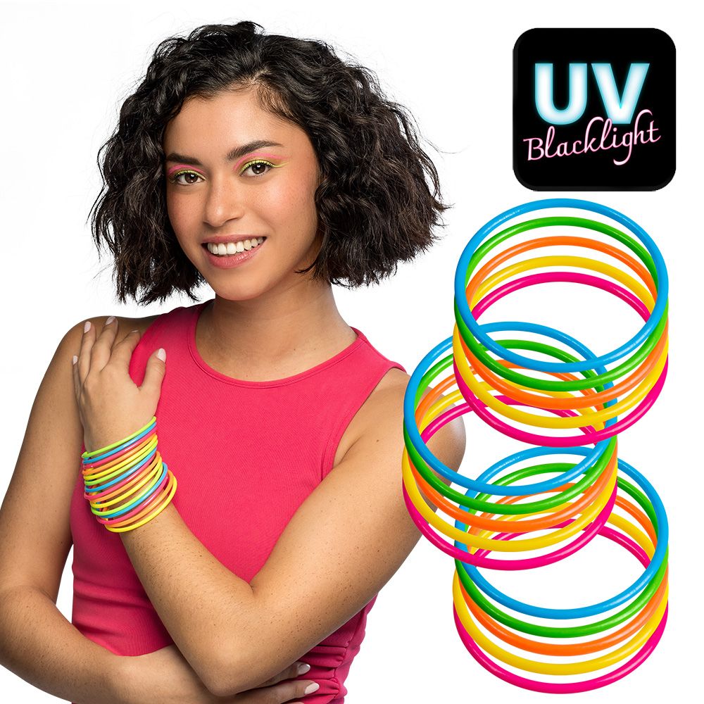 Set armbanden fluo neon UV blacklights 15 stuks Rave foute party Kamping Kitsch Set armbanden fluo neon UV blacklights 15 stuks Rave foute party Kamping Kitsch