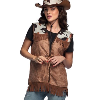 Cowboy gilet vestje bruin dames Country & western maat M Cowboy gilet vestje bruin dames Country & western maat M