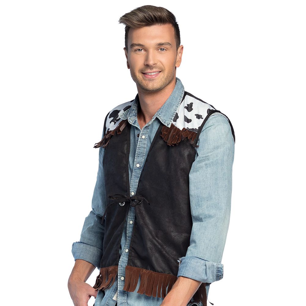 Cowboy gilet vestje zwart Country & western maat L/XL Cowboy gilet vestje zwart Country & western maat L/XL