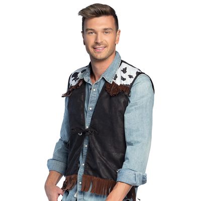 Cowboy gilet vestje zwart Country & western maat L/XL Cowboy gilet vestje zwart Country & western maat L/XL