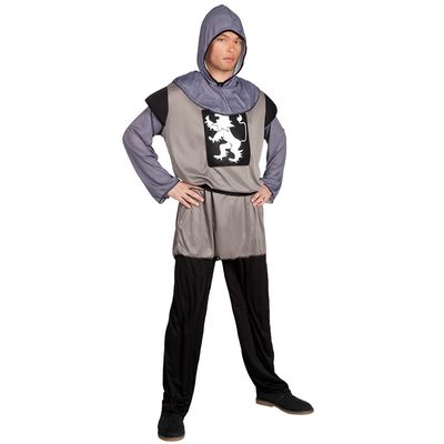 Ridder kostuum volwassenen Medium/Large grijs zwart Middeleeuws verkleedpak Ridder kostuum volwassenen Medium/Large grijs zwart Middeleeuws verkleedpak
