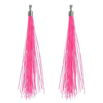 Oorringen fluo roze neon UV blacklight hangers foute party Kamping Kitsch fluodag