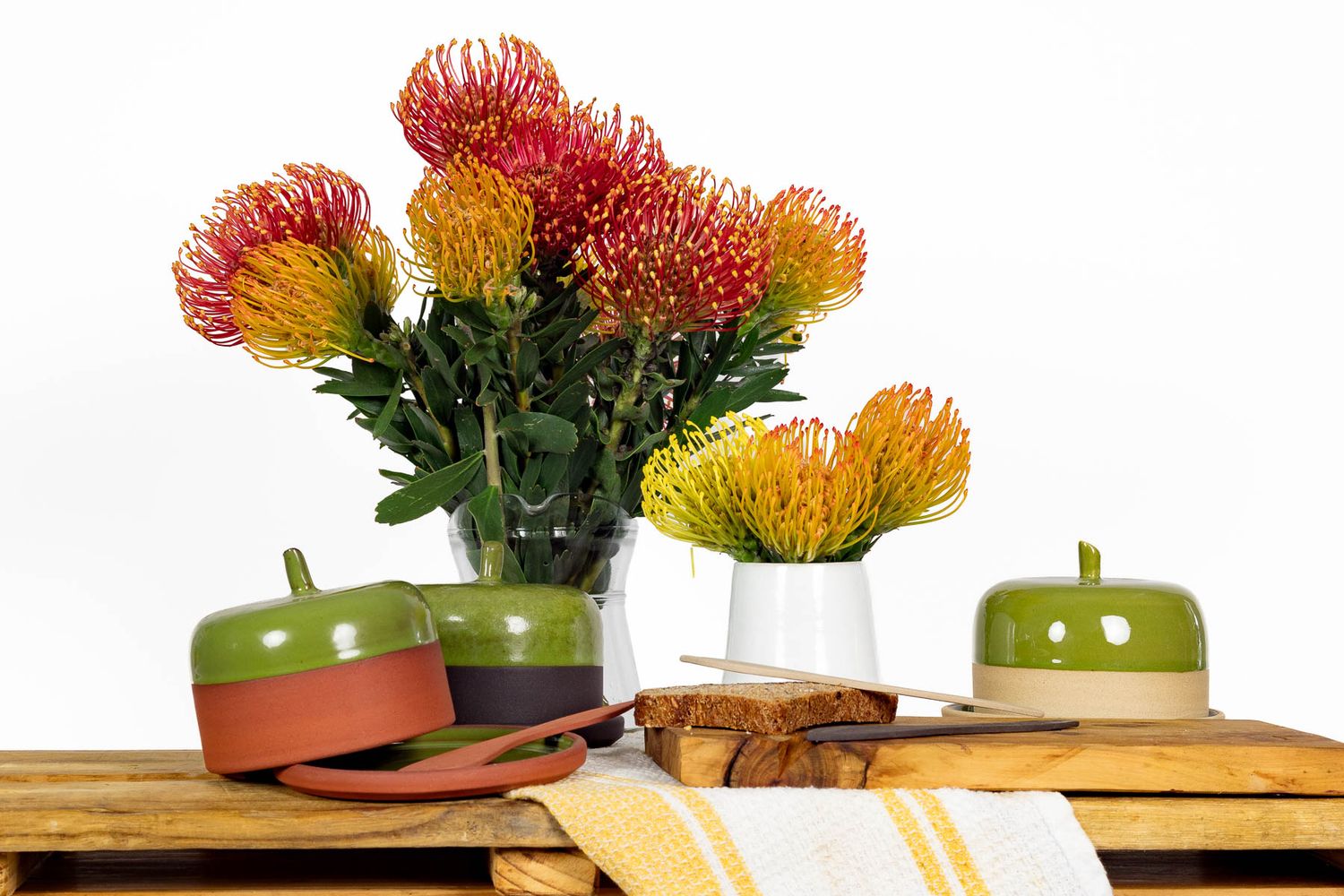 Set - Butter Dish & Tray - Bright
