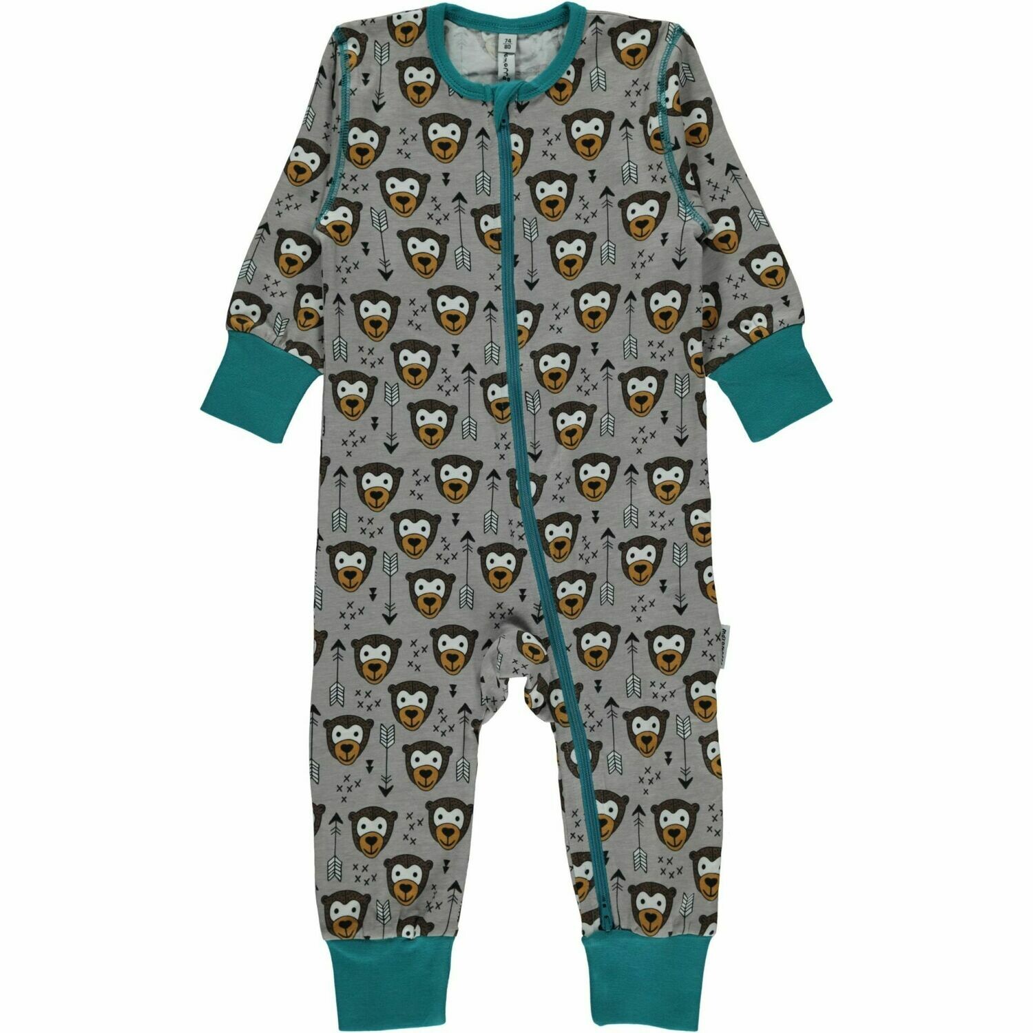 Maxomorra Rompersuit Zip LS Monkey *SALE*