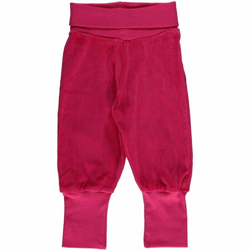 Maxomorra Pants Rib Cerise Velour