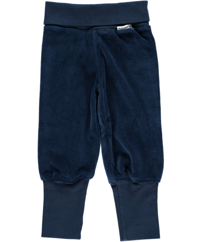 Maxomorra Pants Rib Dark Blue Velour *SALE*
