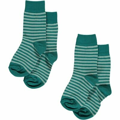 Maxomorra Socks 2-pack Stripes Blue