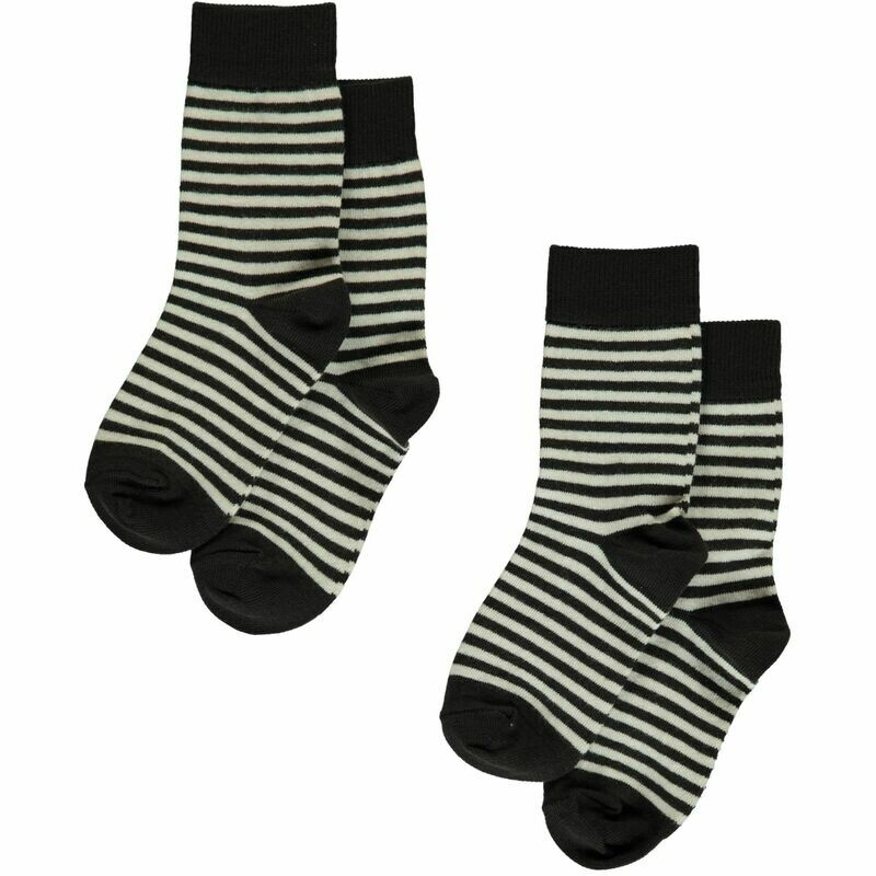 Maxomorra Socks 2-pack Stripes Black *SALE*