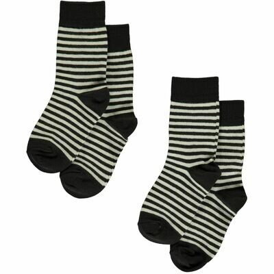 Maxomorra Socks 2-pack Stripes Black