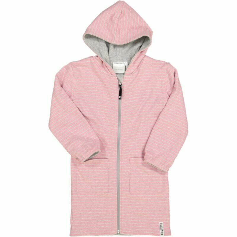 Geggamoja Bademantel wendbar classic Pink Daisy Stripe