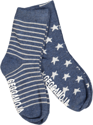 Geggamoja 2-Pack Socks Stripes&Stars Marin