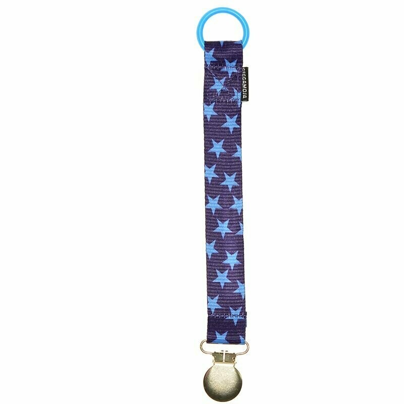 Geggamoja Pacifier holder / Nuggihalter Blue Stars