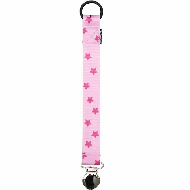 Geggamoja Pacifier holder / Nuggihalter Pink Stars