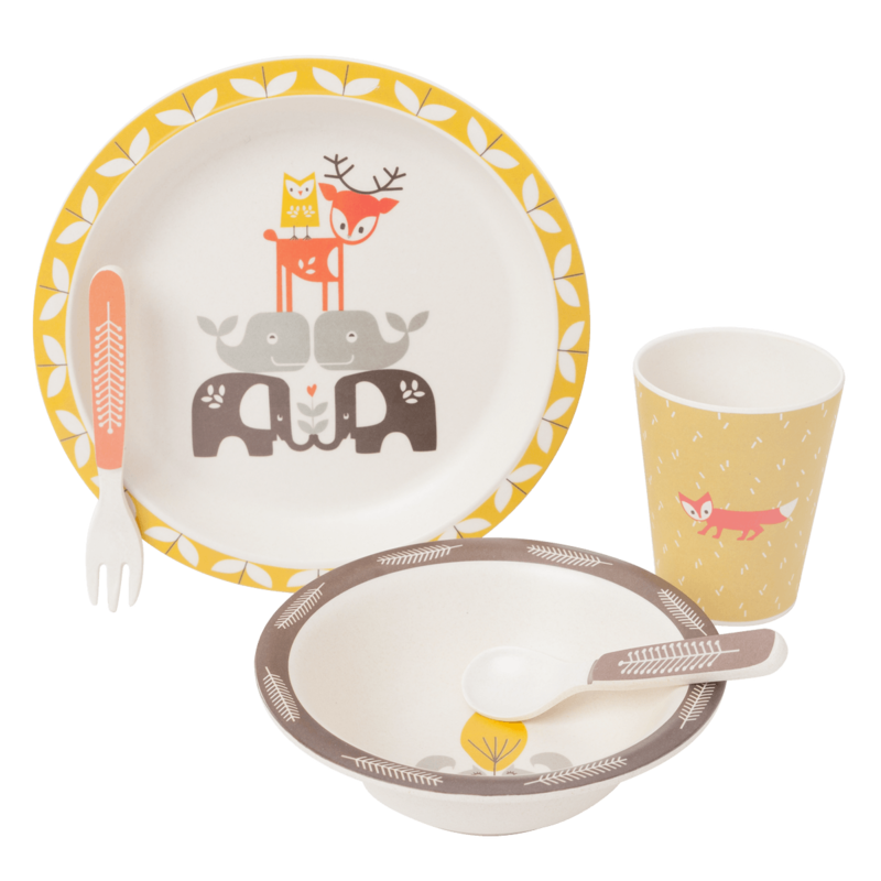 Fresk Dinner Set Bamboo Forest Animals