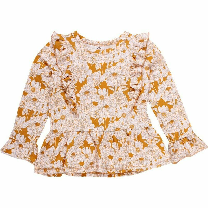 Green Cotton Müsli Shirt LS Floral Frill Wood *AKTION*
