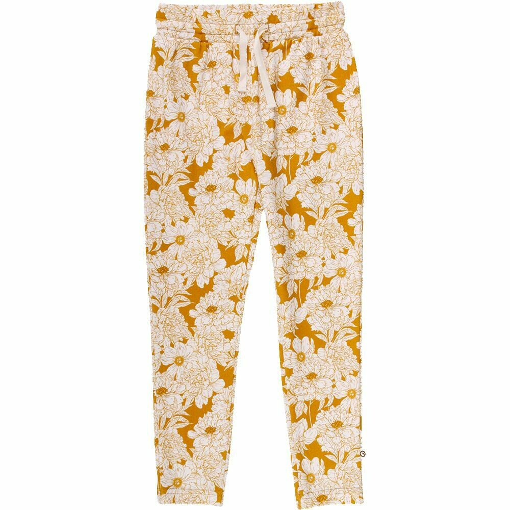 Green Cotton Müsli Pants Floral Wood