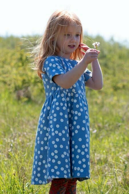 Danefae Organic Shellfish Dress Waterblue Big Dots