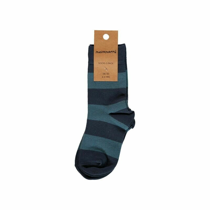 Maxomorra Socks 2-Pack Stripe Midnight *SALE*