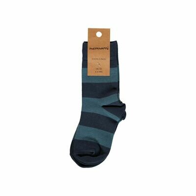 Maxomorra Socks 2-Pack Stripe Midnight