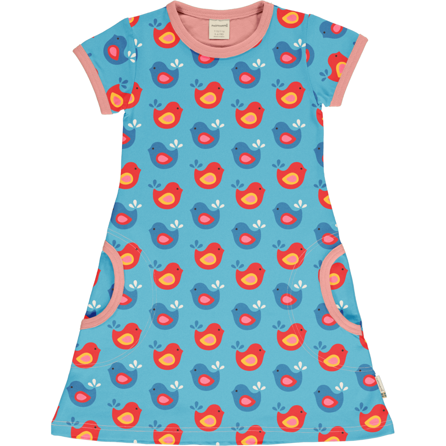 Maxomorra Dress SS Bright Birds *SALE*