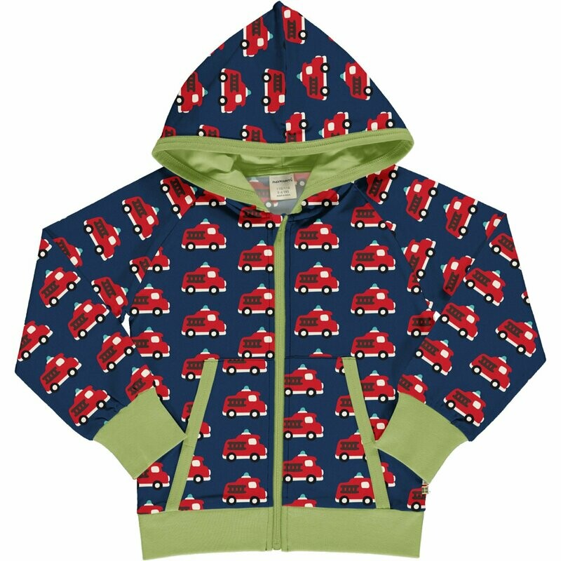 Maxomorra Cardigan Hood Sweat Fire Truck