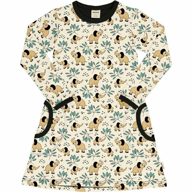 Meyadey by Maxomorra Dress LS Elephant Garden *SALE* Meyadey by Maxomorra Dress LS Elephant Garden *SALE*