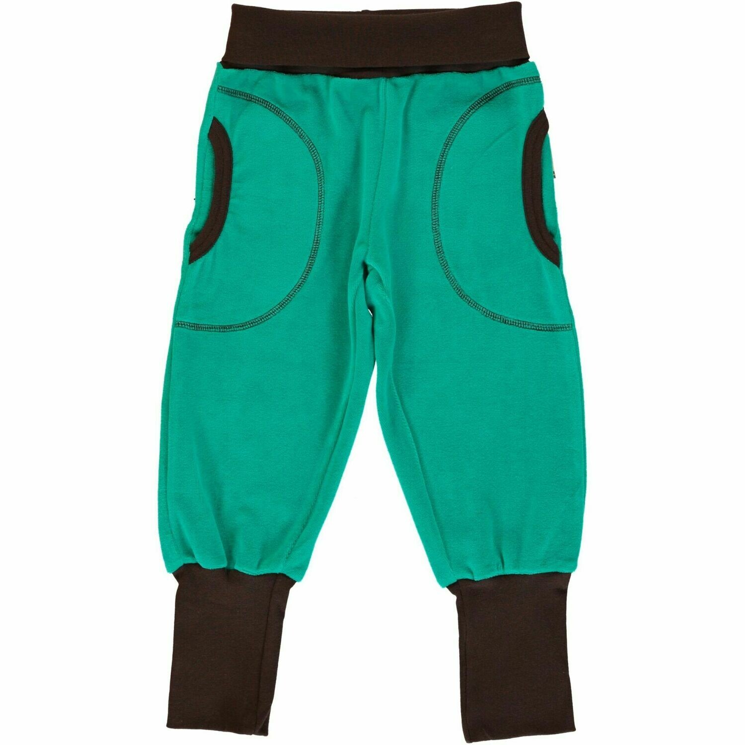 Maxomorra Pants Rib Velour Lagoon