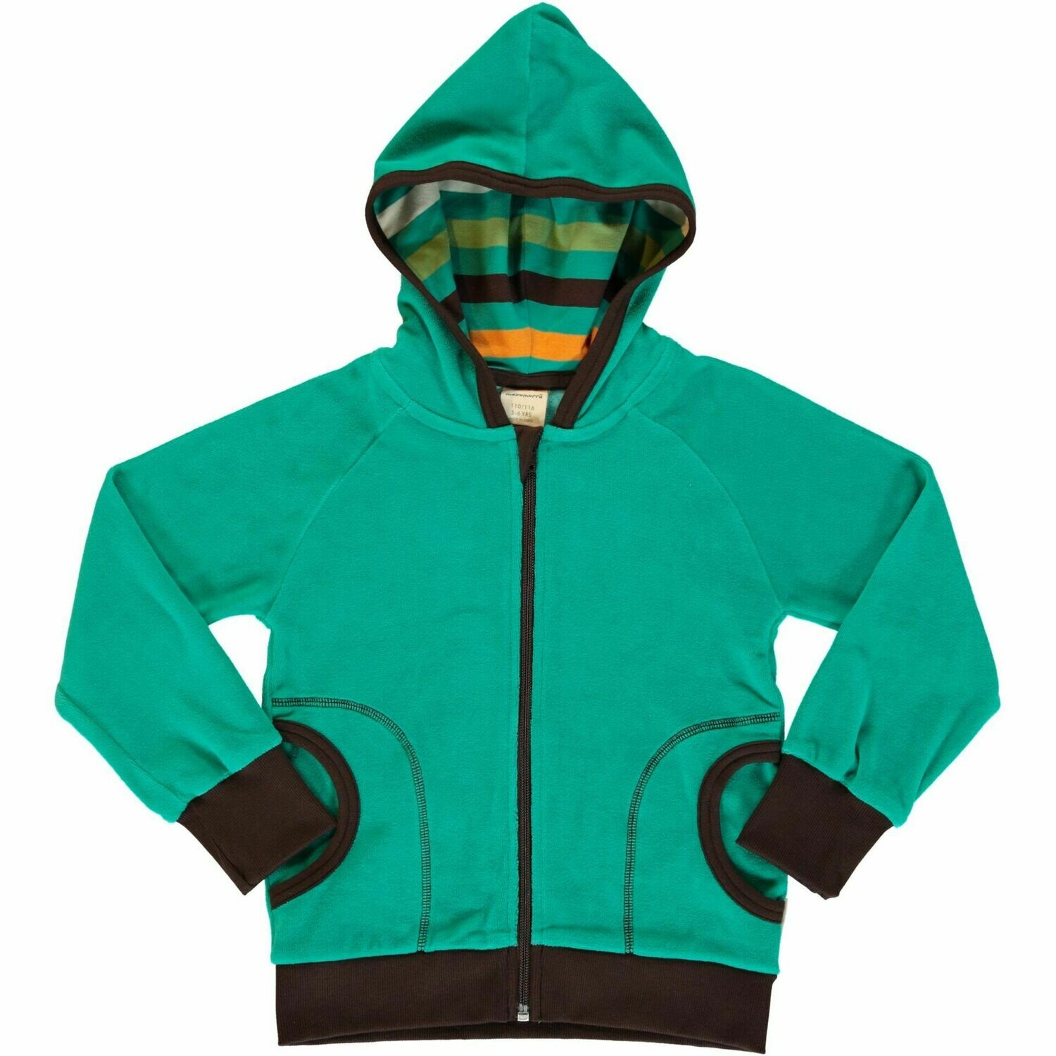 Maxomorra Cardigan Hood Velour Lagoon