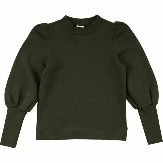 Green Cotton Müsli Check High Cuff Sweatshirt Pine