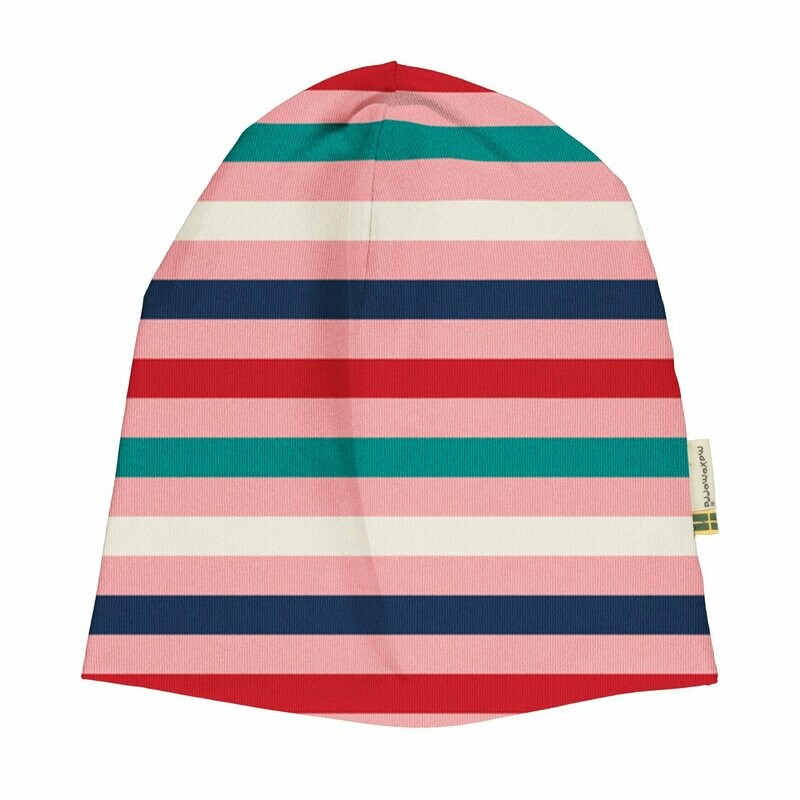 Maxomorra Mütze Stripe Blossom Red