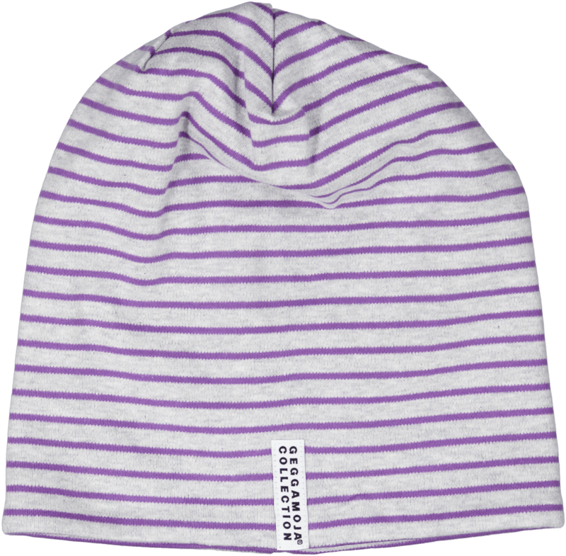 Geggamoja Topline Mütze Grey/Lila Stripe