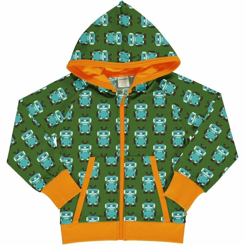 Maxomorra Cardigan Robot Green *AKTION*
