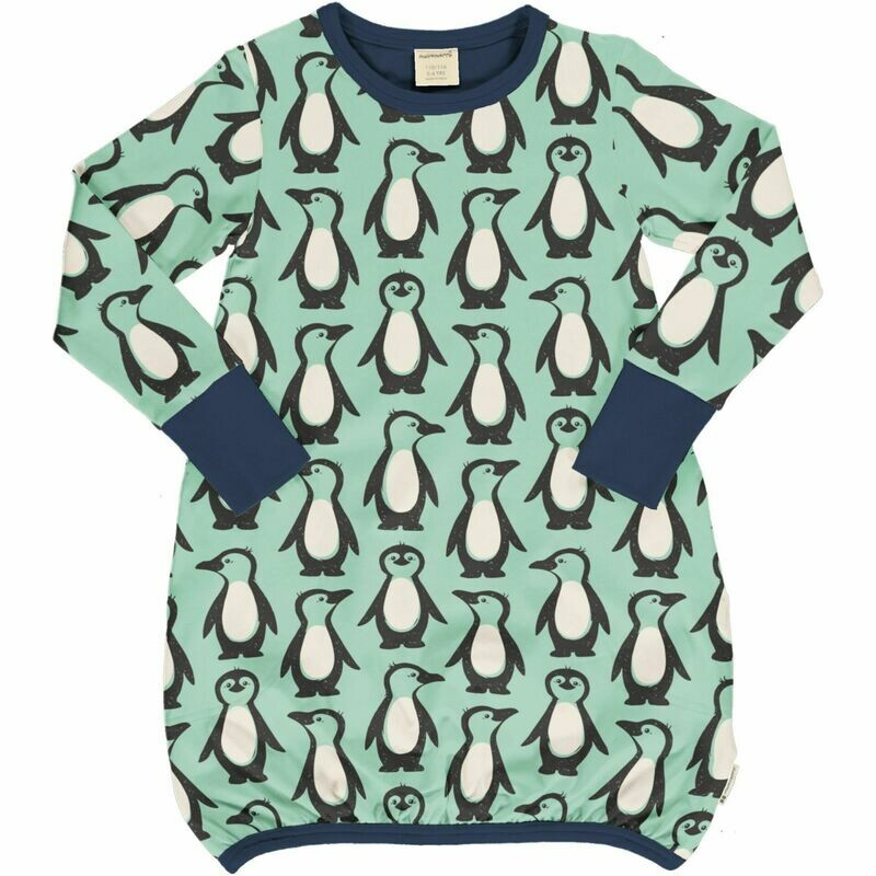 Maxomorra Dress Balloon LS Penguin Family