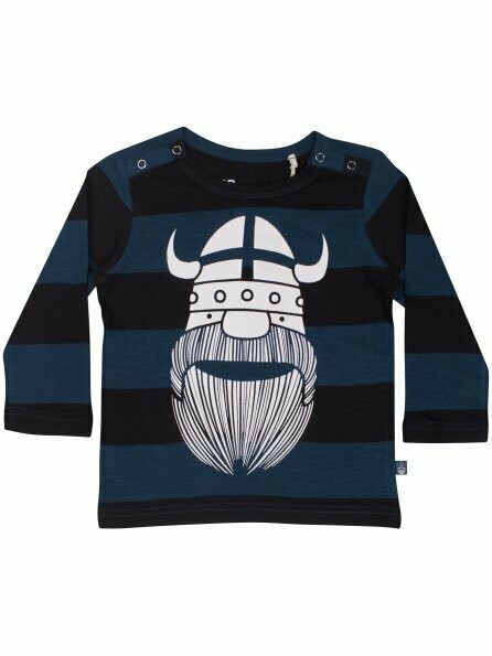 Danefae Organic Langarmshirt Deep Ocean/Black ERIK
