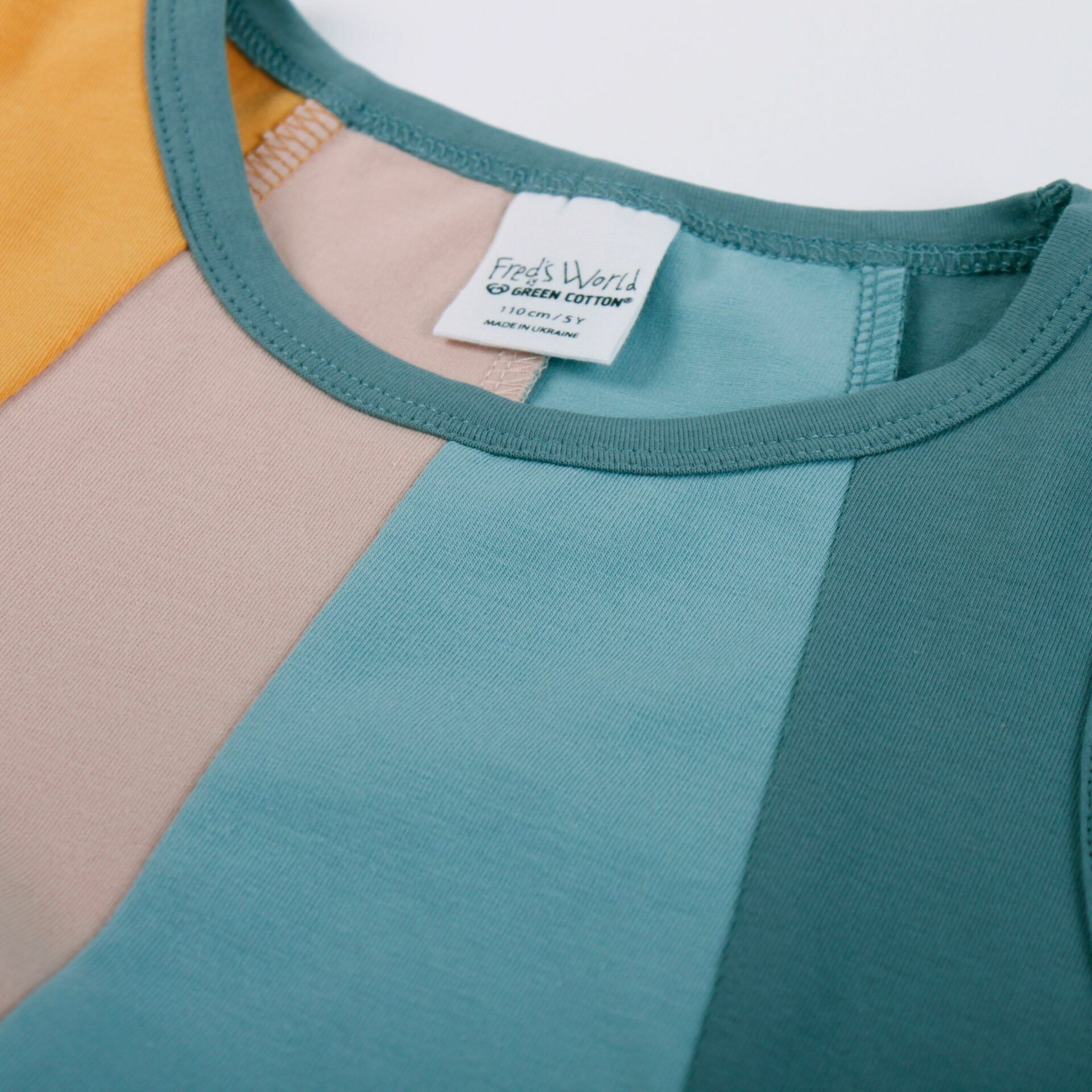 Green Cotton Alfa Dress Rainbow Cloud *SALE*