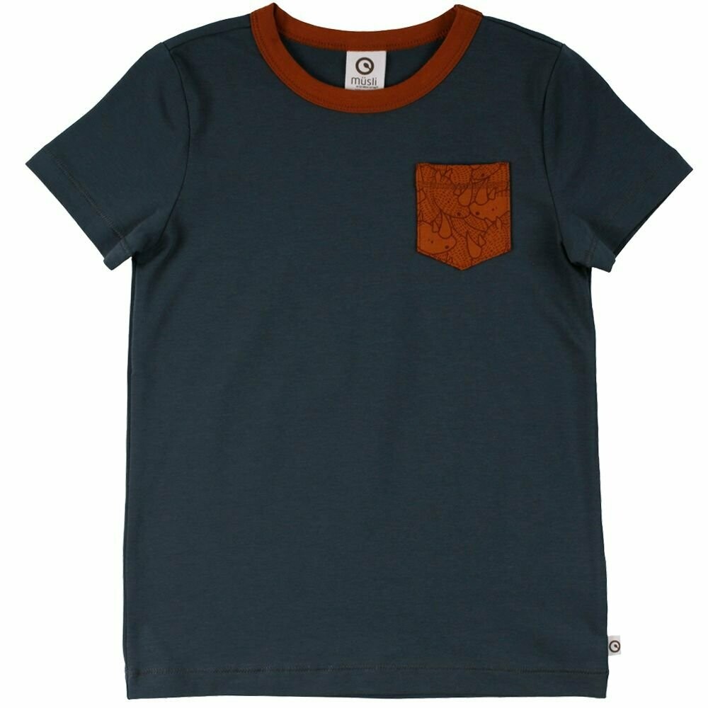 Green Cotton Müsli Shirt  Rhino Pocket Midnight