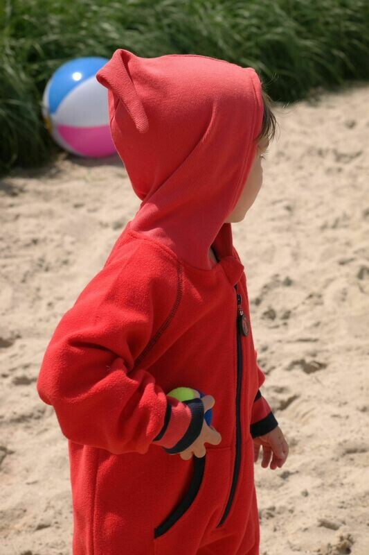 Ducksday Fleece Overall Red/Blue
