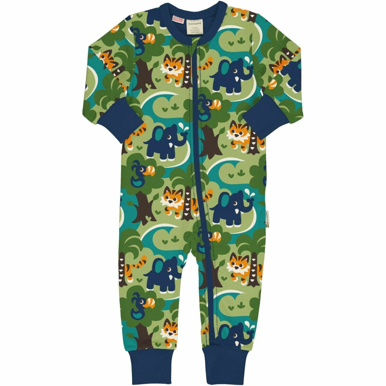 Maxomorra Rompersuit Zip LS Jungle