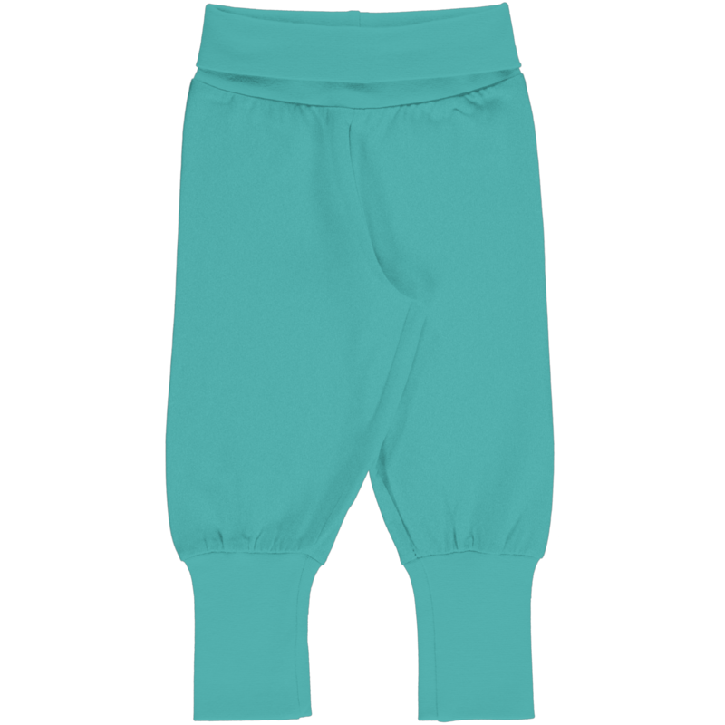 Maxomorra Pants Rib Solid Aqua