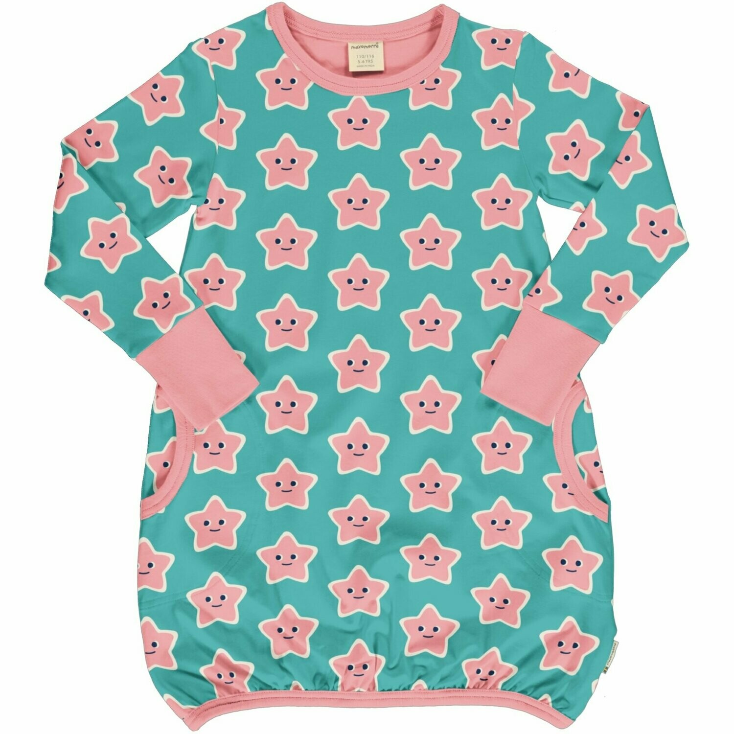 Maxomorra Dress Balloon LS Starfish *SALE*