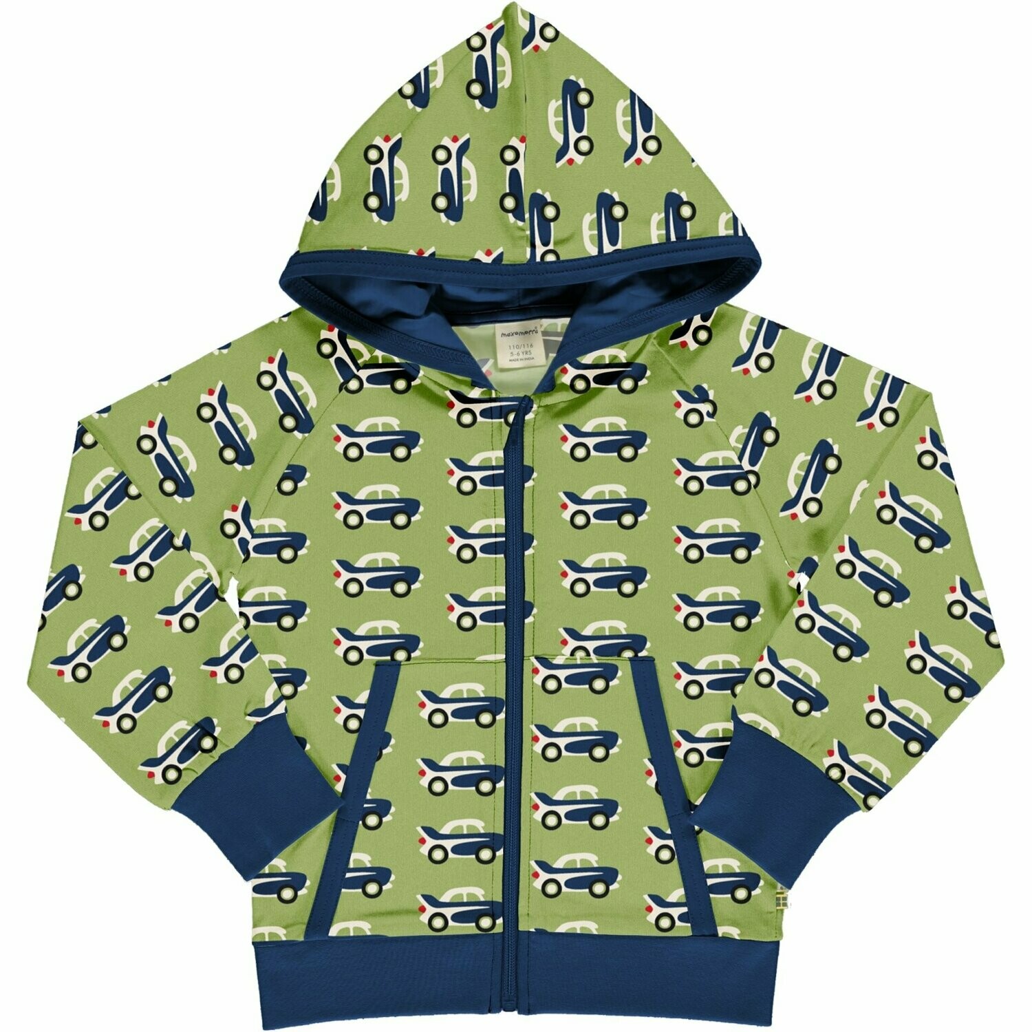 Maxomorra Cardigan Hood Sweat Car Green