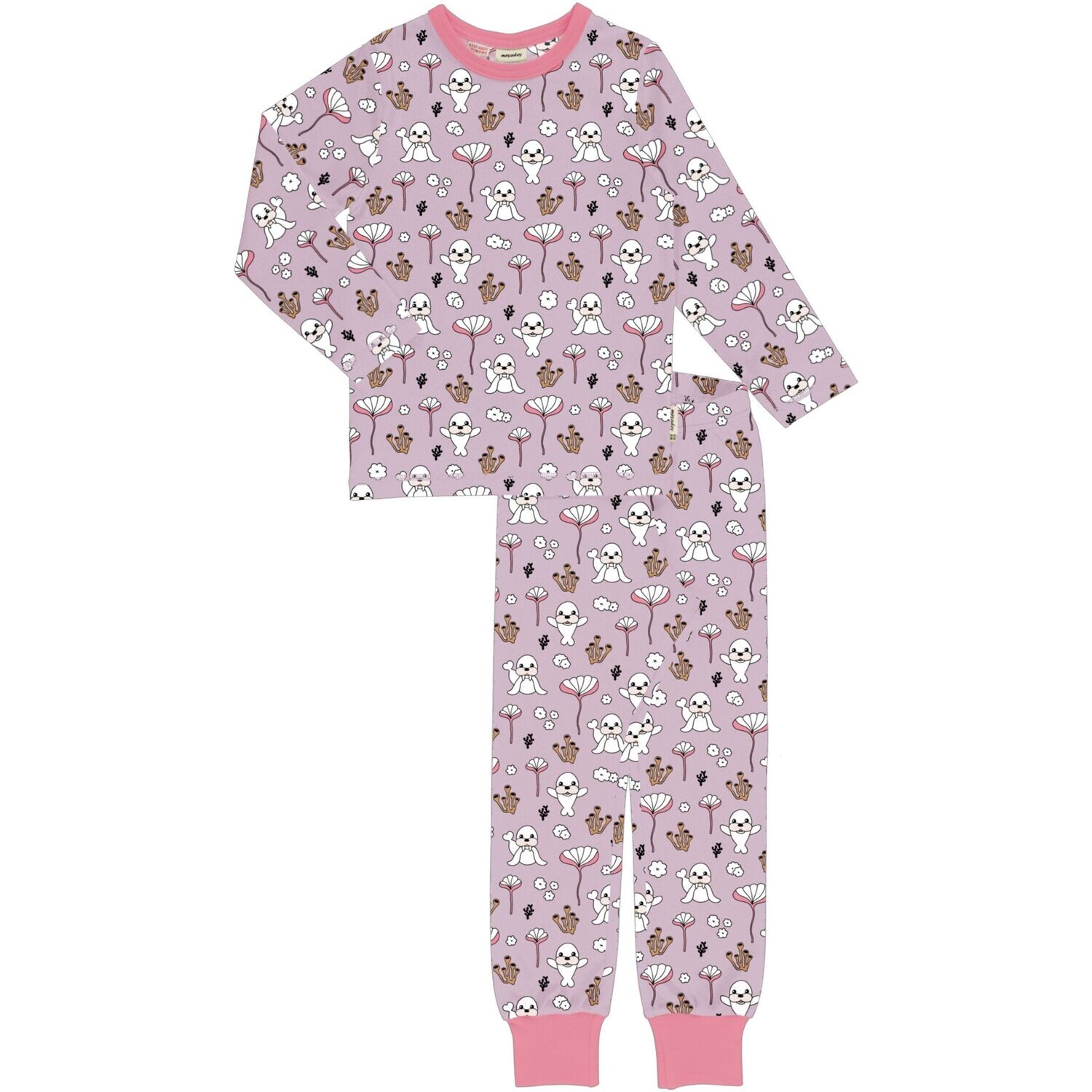 Meyadey by Maxomorra Pyjama Set LS Coral & Seal