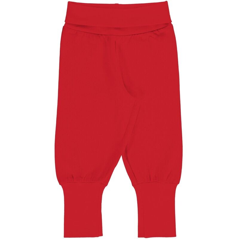 Maxomorra Pants Rib Solid Ruby