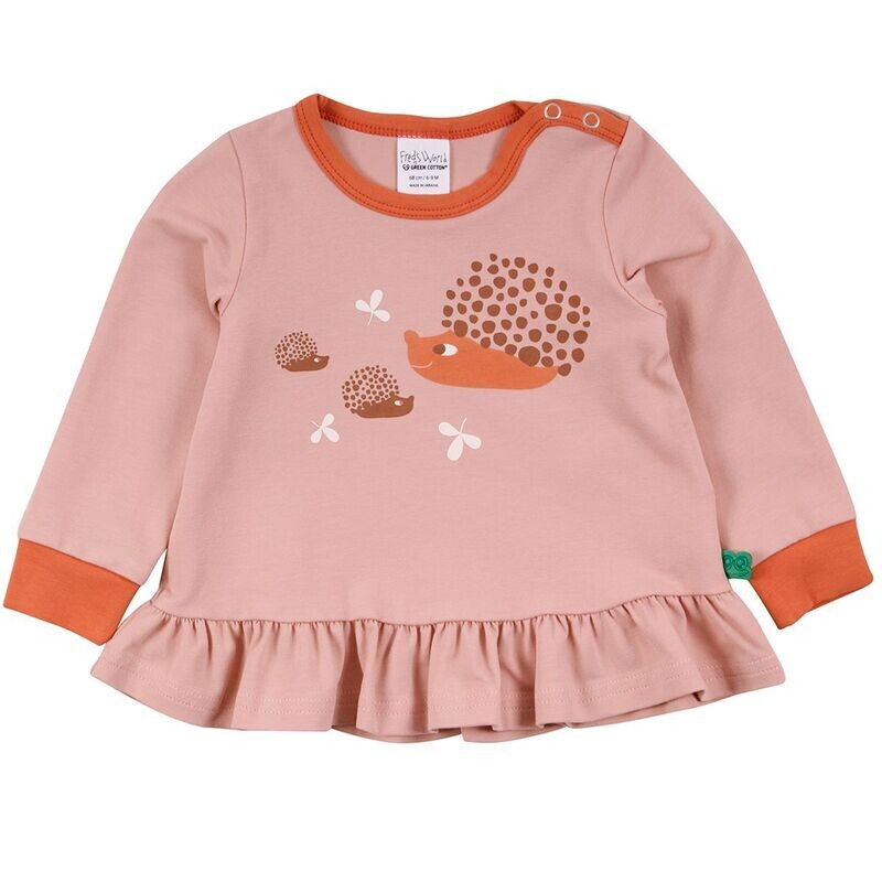 Green Cotton Fred's World Langarmshirt Igelfamilie