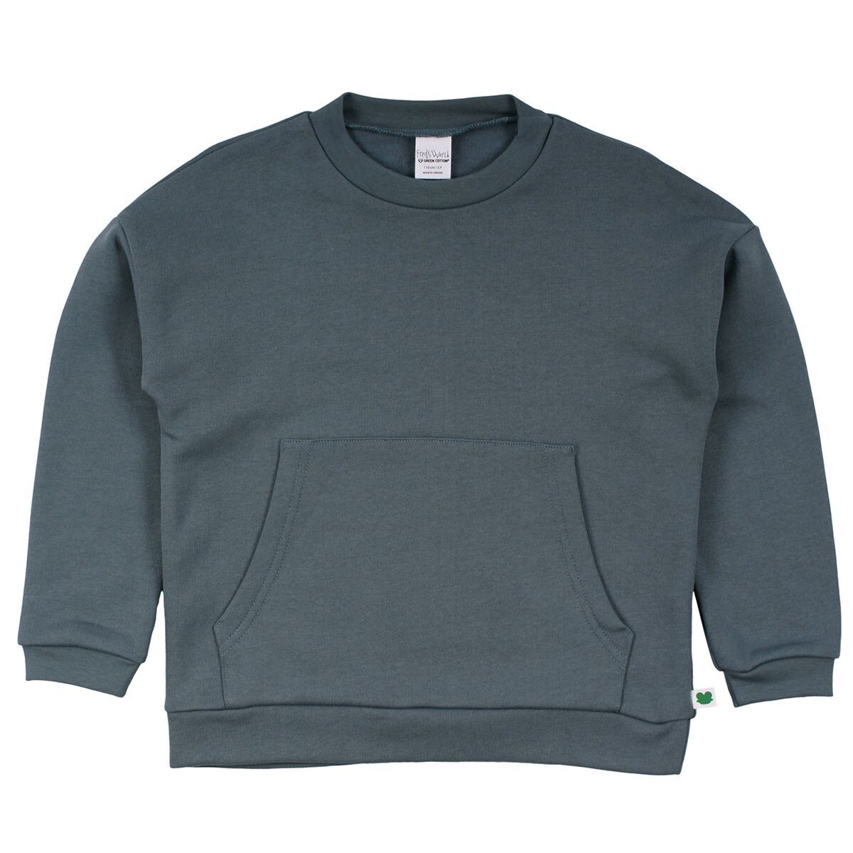 Green Cotton Fred's World Sweatshirt Pocket Stormy Blue