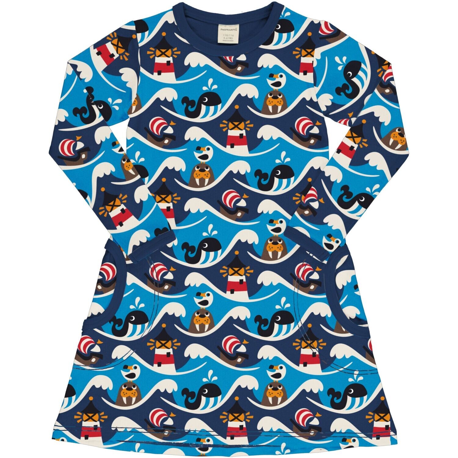 Maxomorra Dress LS Ocean *SALE*